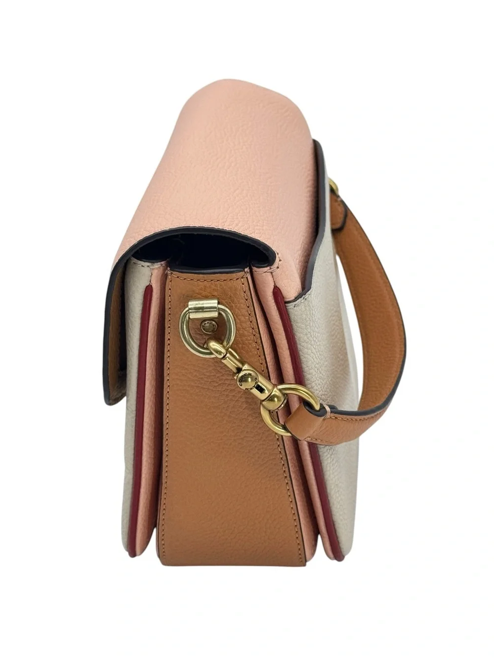 Coach Cassie Crossbody 19 in Colorblock Polished Pebbled Leather, Straps & Chain
